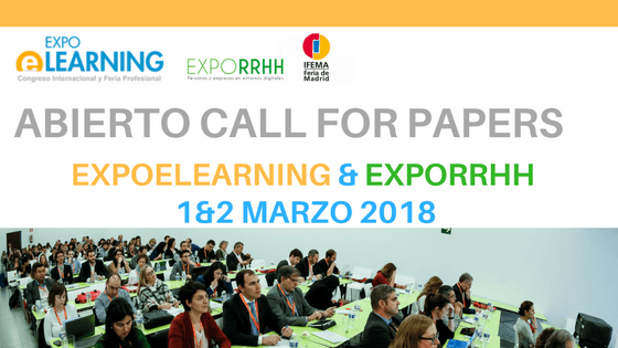 Abierto el Call for papers para participar en EXPOELEARNING & EXPORRHH 2018